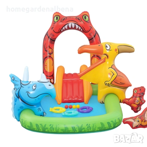 Водна площадка Bestway Jurassic 53160 – детски мини аквапарк с пързалка, снимка 12 - Басейни и аксесоари - 54315289