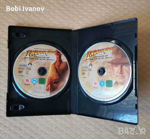 Indiana Jones Индиана Джоунс DVD Трилогия и бонус + Индиана Джоунс 4 (2 диска) с Бг субтитри., снимка 14 - DVD филми - 50916233
