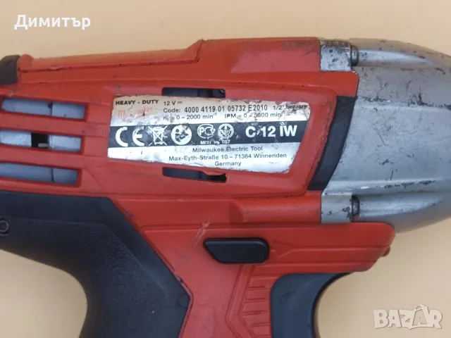 Milwaukee C 12 IW тяло на гайковерт 1/2", снимка 3 - Винтоверти - 55565771
