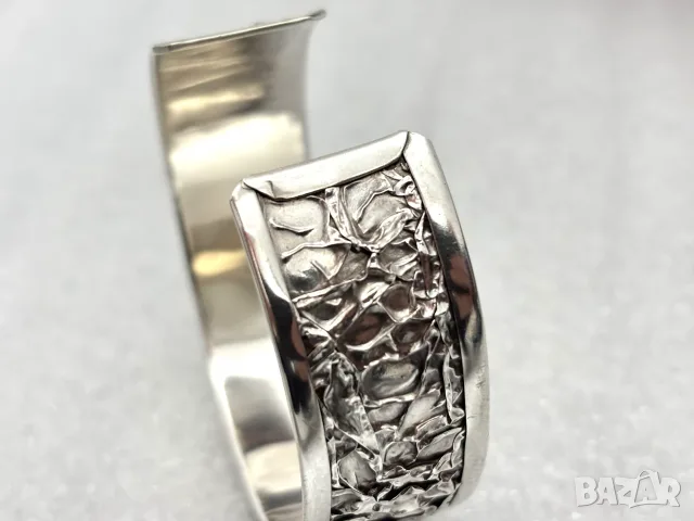 Сребърна Гривна (проба 925)- 30,73 гр. /ръчна изработка/, снимка 8 - Гривни - 53339479