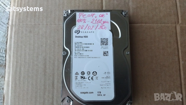Хард диск Seagate Barracuda Desktop HDD ST1000DM003 1TB SATA 6.0Gb/s, снимка 2 - Твърди дискове - 53669528
