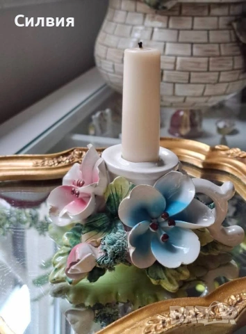 Красив свещник 3D цветя Capodimonte , снимка 8 - Изкуствени цветя - 55075260