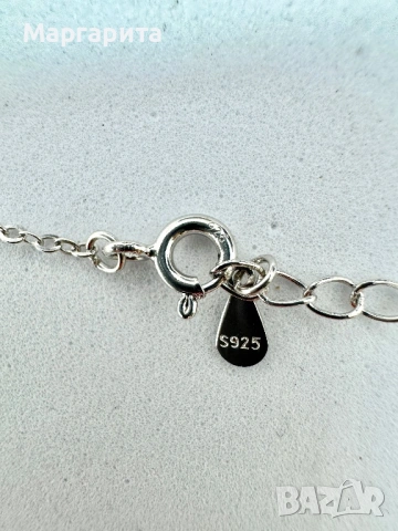 Сребърно колие с мойсанит (диамант) 1 карат, снимка 7 - Колиета, медальони, синджири - 54241140