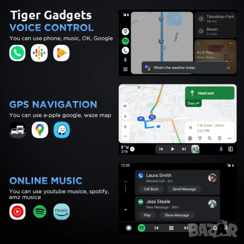 MSXTTLY U2A-L9 безжичен Android Auto адаптер USB към Wireless Android 11–15, снимка 4 - Аксесоари и консумативи - 54288805
