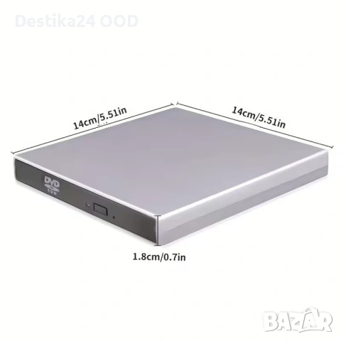Външно CD DVD устройство USB 3.0 USB-C 2 в 1 записвачка за лаптоп и компютър, снимка 2 - Други - 54381717