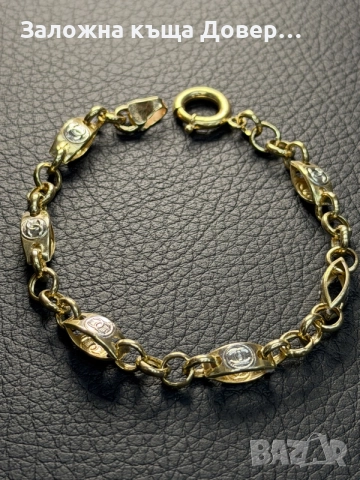 Златна гривна Chanel Шанел 14 карата 585 zlatna grivna  gold , снимка 2 - Гривни - 55450930