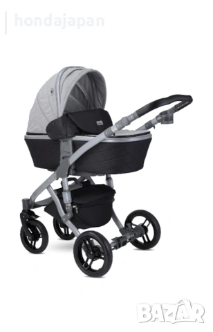 Бебешка количка Lorelli Rimini 3в1 сиво и черно, снимка 4 - Детски колички - 54584315