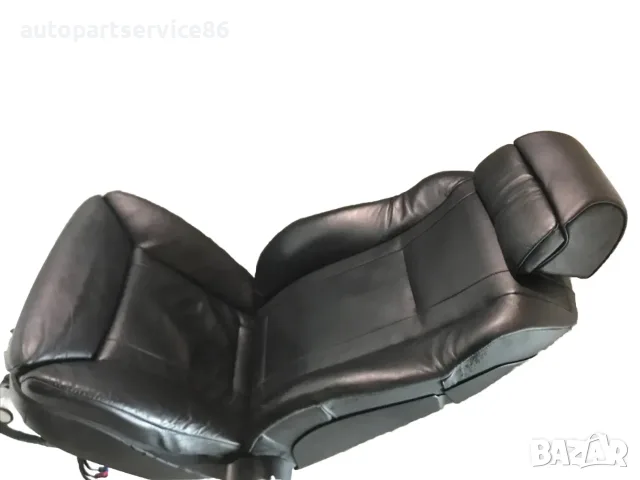 Предна лява спортна седалка черна кожа за BMW E65 740D (2004) 52108248