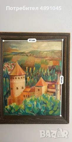 Оригинална картина на Ст. Зерлиев 54х41см масло върху платно , снимка 6 - Картини - 55342832