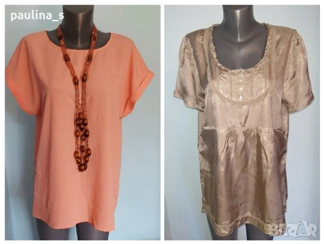 Два различни броя / Винтидж! Екзотична копринена туника "soya concept" и "Fransa" / голям размер 