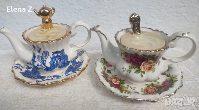 2 уникални чайника Cardew Royal Albert, Country Roses, Old Blue Willow