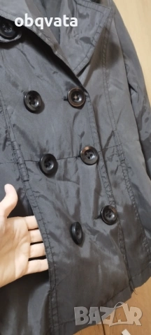 Черно дамско яке/тренч, снимка 4 - Якета - 54025324