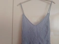 *💜💮Gina tricot*💜💮Ефирно памучно потниче на бели и сини раета, снимка 3