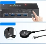 8K 60Hz KVM превключвател за 2 монитора и 3 компютъра Displayport и HDMI 4K 144Hz,KCEVE KVM302DH, снимка 8