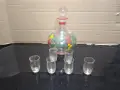 малки стъклени гарафи с чаши, снимка 1