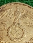 Сребърна монета 5 райхсмарки 1936г. Германия Трети Райх с Свастика за КОЛЕКЦИОНЕРИ 54394, снимка 3