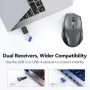 Нова Безжична мишка TECKNET PRO Tri-Mode, Bluetooth, USB-C адаптер, 700mAh, снимка 4