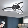 Нова Модерна LED таванна лампа Clover 50см 4480lm с App контрол дистанционно черна димируема, снимка 1