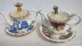 2 уникални чайника Cardew Royal Albert, Country Roses, Old Blue Willow, снимка 1