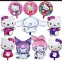 10 вида Hello Kitty Кити Melody Kuromi Cinnamoroll Sanrio балон фолио фолиев хелий или въздух парти, снимка 2