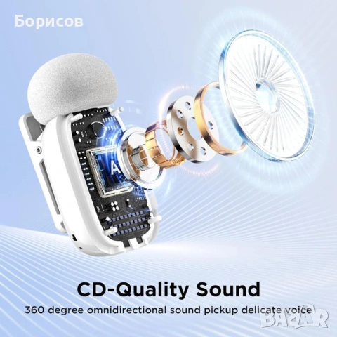 BOYA mini - микрофона система в бял цвят, снимка 6 - Микрофони - 55068366