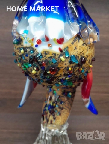 Murano Italy   Glass Cockerel “Французинът” елегантен, грандиозен и великолепен петел , снимка 3 - Други ценни предмети - 54618225