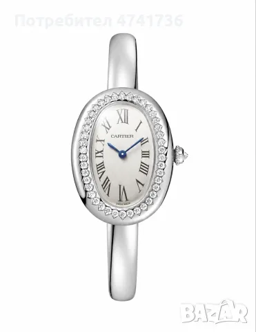 Cartier Baignoire часовник с 18К бяла
позлата и лабораторни диаманти със сертификат
