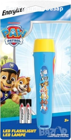Ново Детско LED фенерче PAW Patrol 15LM удароустойчив фенер с батерии 15 лумена