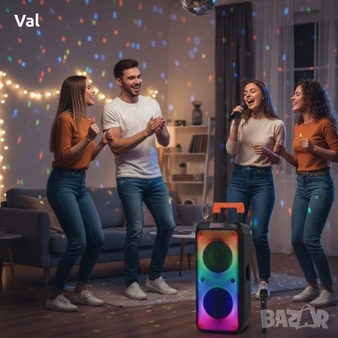 Преносима тонколона с микрофон и дистанционно управление, 40W мощност, Bluetooth, USB/SD , снимка 2 - Тонколони - 54827064