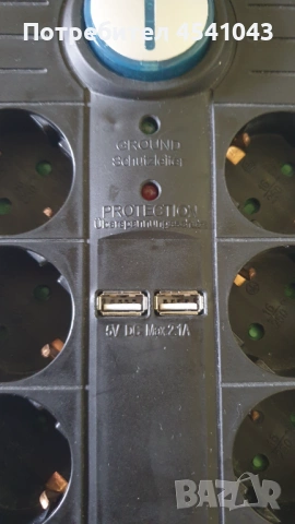Разклонител с 8-контакта,USB и защита от пренапрежение  3500W  Powerfix GPBKSU08 Почти като нов, снимка 8 - UPS захранвания - 54428581