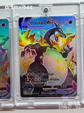 3 Pokemon Vmax cards, снимка 9 - Колекции - 54809454