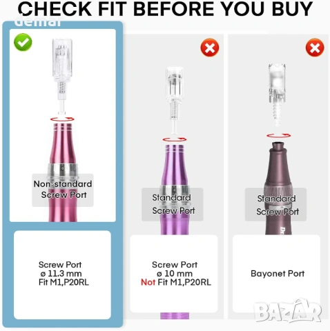 12-пинови касети за микронидлинг M1 / ​​P10 / P20, 20 бр. резервни глави, снимка 5 - Други - 54065636