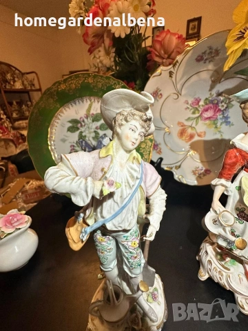 Антикварни Фигури Sitzendorf Germany | „В цветната градина“ | Circa 1927, снимка 13 - Колекции - 54212259