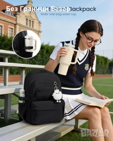 Нова Дамска ученическа раница LOVEVOOK 30L, за лаптоп 15.6”, пътуване и работа, снимка 3 - Раници - 55416808