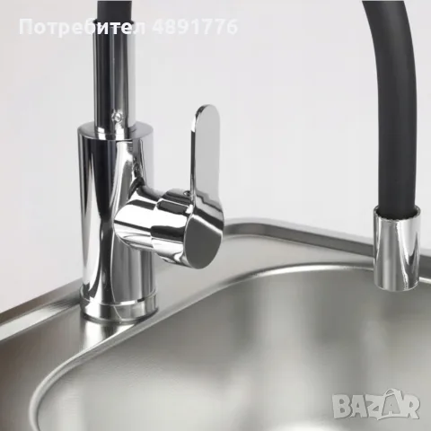 Гъвкав кухненски смесител 360° – Стоящ кран за мивка с въртящ чучур и комплект за монтаж, снимка 4 - Други стоки за дома - 55362357