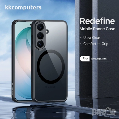 DUX DUCIS Samsung Galaxy S26 FE Калъф - Магнитен, PC+TPU, Прозрачен гръб, Черна рамка, снимка 3 - Резервни части за телефони - 55036673