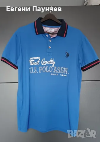 U.S.Polo ASSN. Размер М Мъжка поло тениска в синьо отлично състояние 