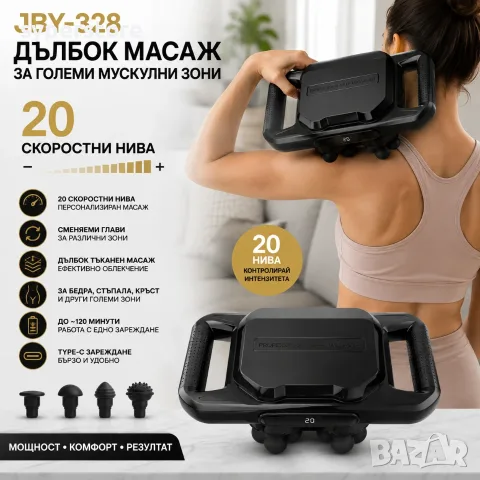 Масажор масажен пистолет за мускули Digital One SP01478, Multi-Heads, сменяеми глави, снимка 3 - Масажори - 55584363