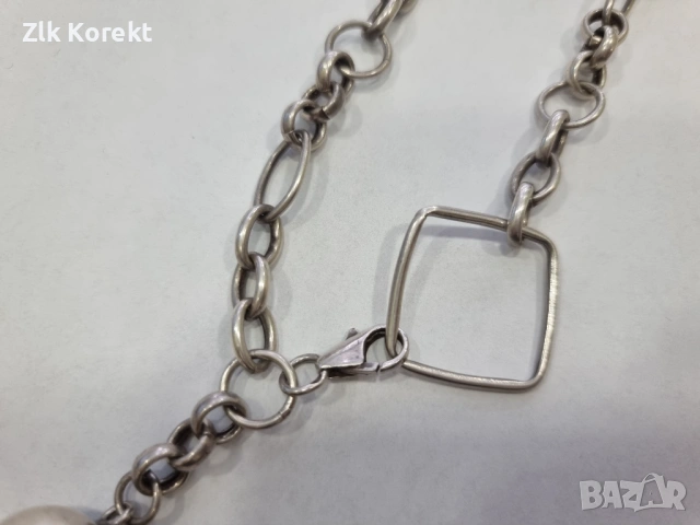 Дамски сребърен синджир, снимка 6 - Колиета, медальони, синджири - 54344560