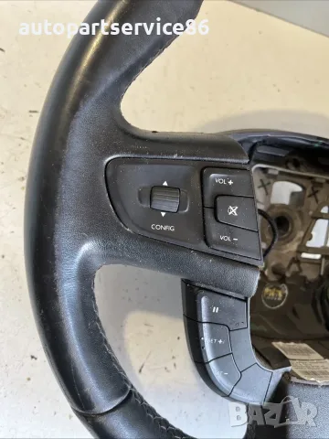 Волан черна кожа с бутони за управление на радиото за Peugeot 508 SW (2012) 96780478ZE OEM, снимка 3 - Части - 55627973