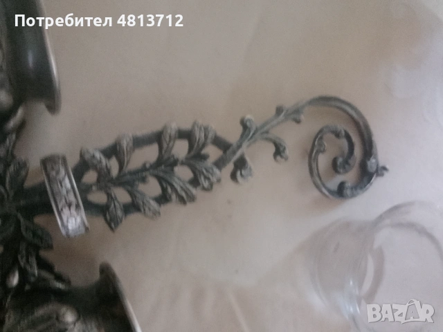 1900 г Масло оцет 2 кристални бутилки посребрена стойка, снимка 12 - Антикварни и старинни предмети - 54930185