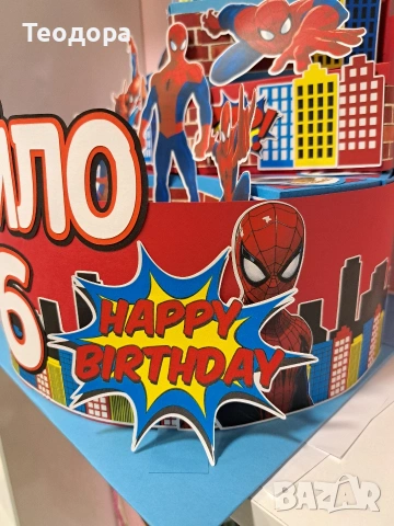 Картонена торта СпайдърМен, снимка 4 - Други - 54289230