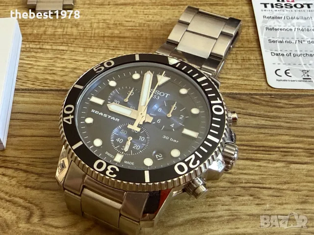 Tissot SeaStar 1000 Chronograph 45.5mm`Blue Dial/Saphire Glass/Superluminova/Model T120.417.11.041, снимка 3 - Мъжки - 55357063