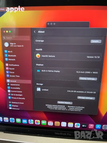 13" MacBook Pro A1706 Touch/Mid-2017/-8GB/256GB, снимка 10 - Лаптопи за работа - 55341400