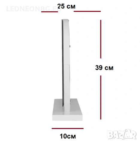 Огледало за тоалетка с регулиране на наклона и LED осветлението , снимка 9 - Огледала - 53994152