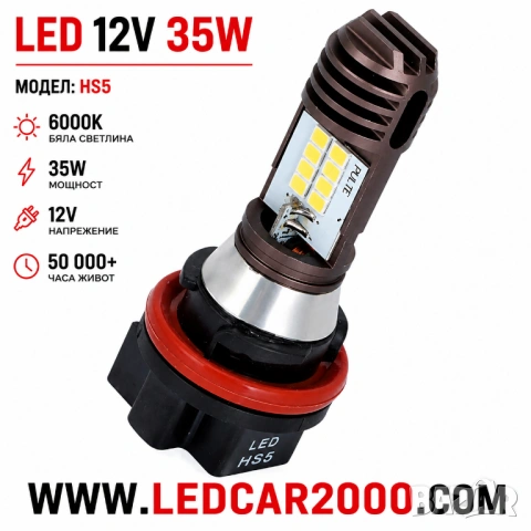 LED HS5 12V 35W – Мощна LED крушка за мотор и ATV, снимка 5 - Аксесоари и консумативи - 54778881
