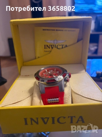 ЧИСТО НОВ Мъжки часовник Invicta Aviator Chronograph – Червен/Сребрист