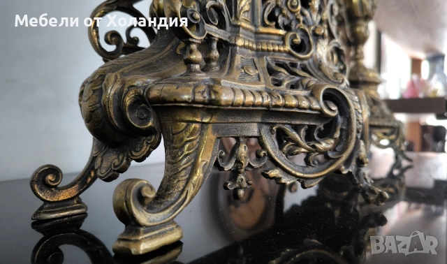 Френски каминен часовник с 2 свещника , снимка 4 - Антикварни и старинни предмети - 54830823