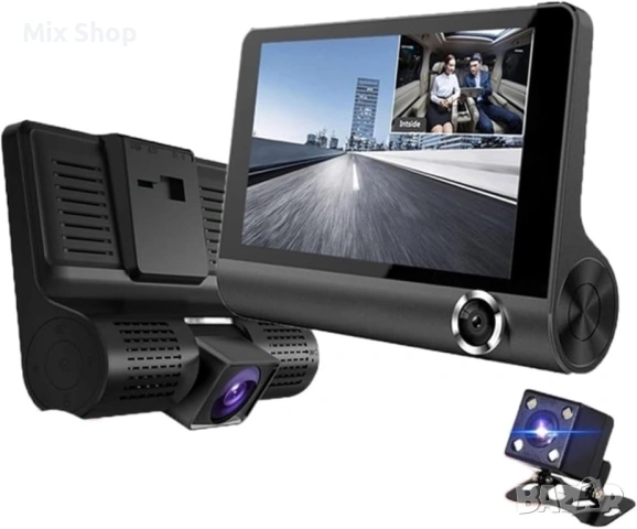 Нов Видеорегистратор, HD DVR VIDEO CAR DVR компелкт с Камера за задно виждане, черен, снимка 3 - Друга електроника - 54112493