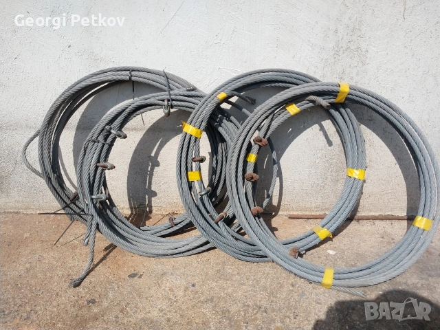 четири броя поцинковани стоманени въжета ф12